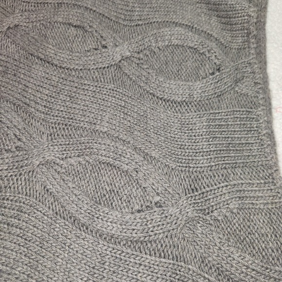 Cocogio Italy Poncho Chunky Sweater Cable Knit Wool Alpaca Blend Gray One Size - Picture 8 of 8